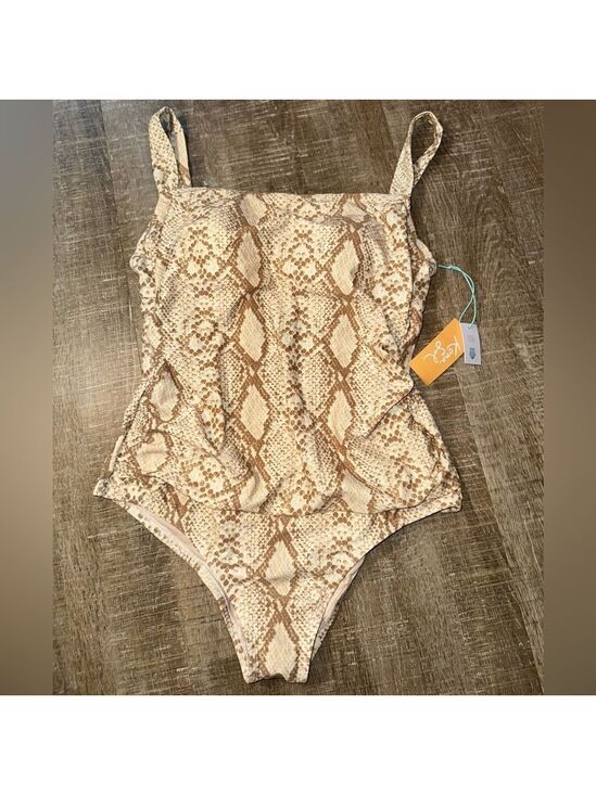 Kona Sol Other - Kona Sol NWT Snake Print One Piece Swimsuit - Brown and Tan